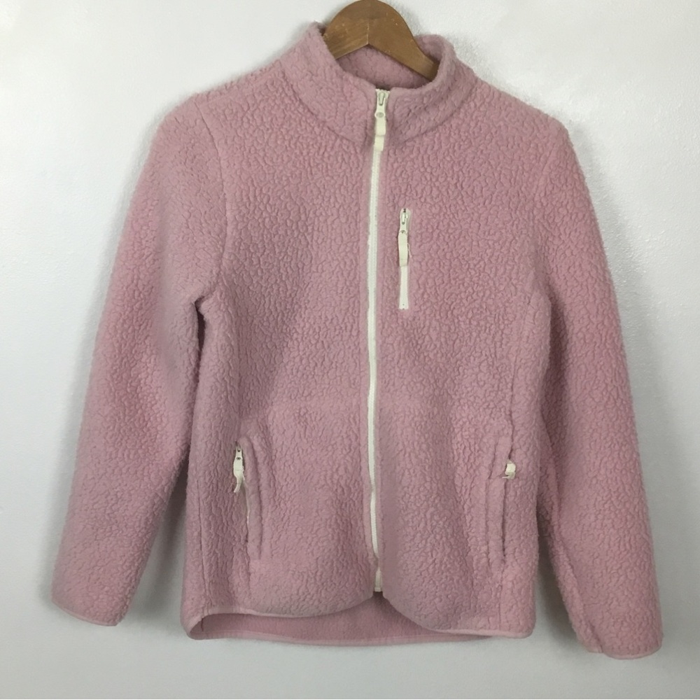 Talbots Pink Fleece Full Zip Cozy Jacket with Zip Pockets M